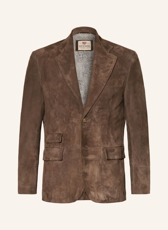 MEINDL Leren colbert HAMILTON MARRON FONCÉ