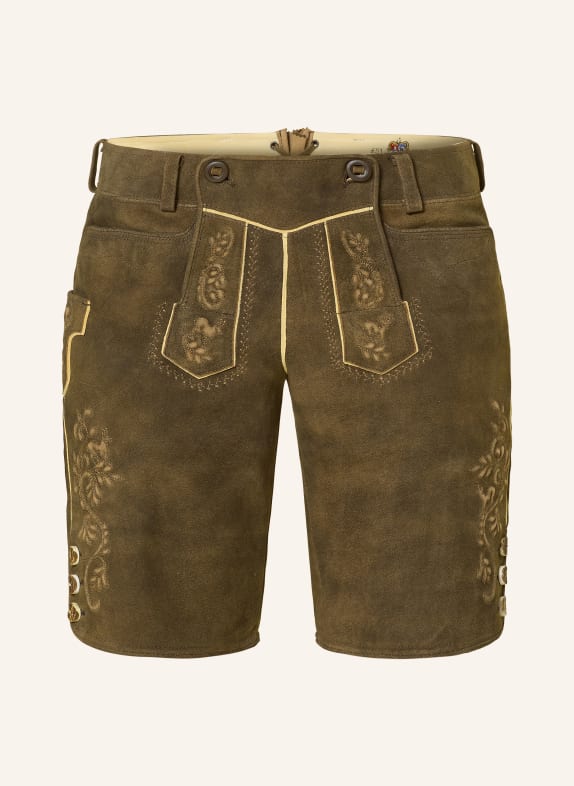 MEINDL Traditionele leren broek BRUIN / DONKERGEEL