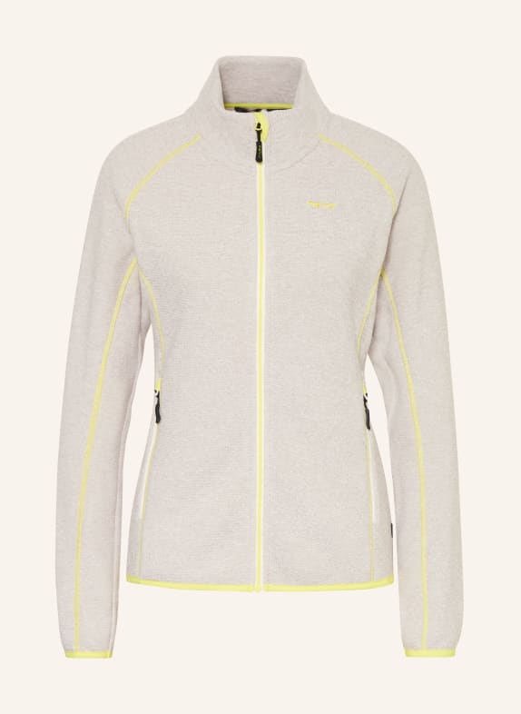 me°ru' Fleecejacke HORTA NEONGELB / CREME