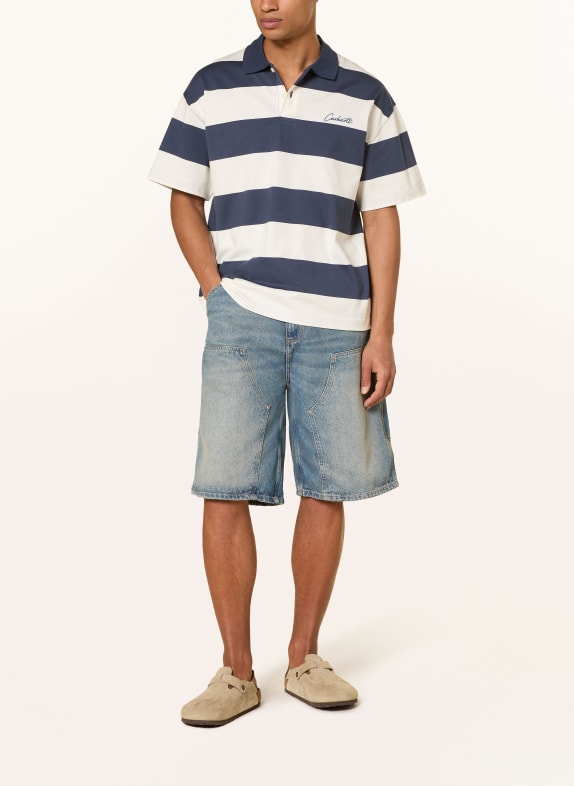carhartt WIP DELRAY jersey polo shirt DARK BLUE / WHITE