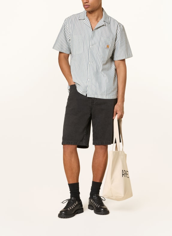 carhartt WIP Cămașă de vacanță LEAVEL Comfort Fit ALBASTRU-CENUȘIU / ALB