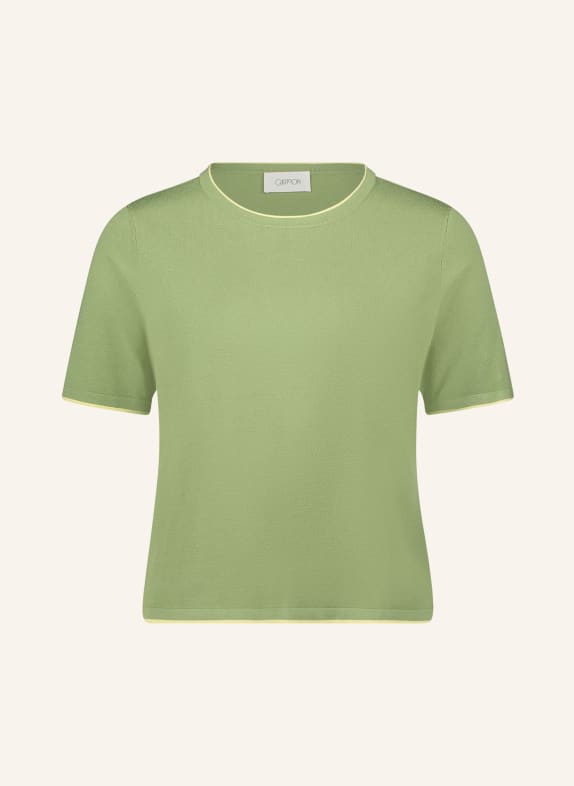 CARTOON Knit shirt OLIVE / YELLOW