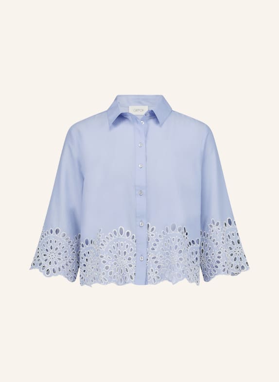 CARTOON Overhemdblouse met opengewerkte kant en 3/4-mouwen LICHTBLAUW / WIT