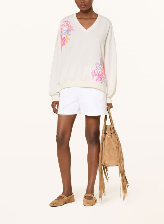 Smith & Soul Sweatshirt met pailletten WIT / ROZE / LICHTBLAUW