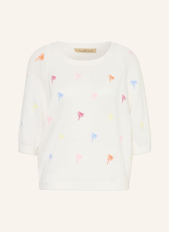 Smith & Soul Pull à manches 3/4 CRÈME / ROSE / ORANGE