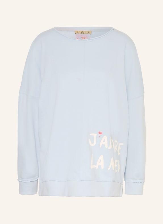 Smith & Soul Oversized-Sweatshirt HELLBLAU / PINK / WEISS