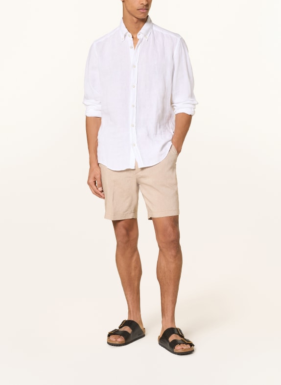 BOSS Shorts KANE i linne LJUSBRUN