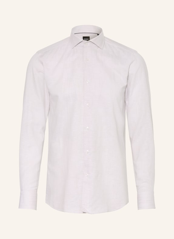 BOSS Hemd HANK Slim Fit mit Leinen BEIGE