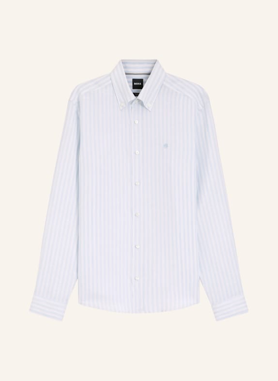 BOSS Leinenhemd LIAM Regular Fit HELLBLAU / WEISS