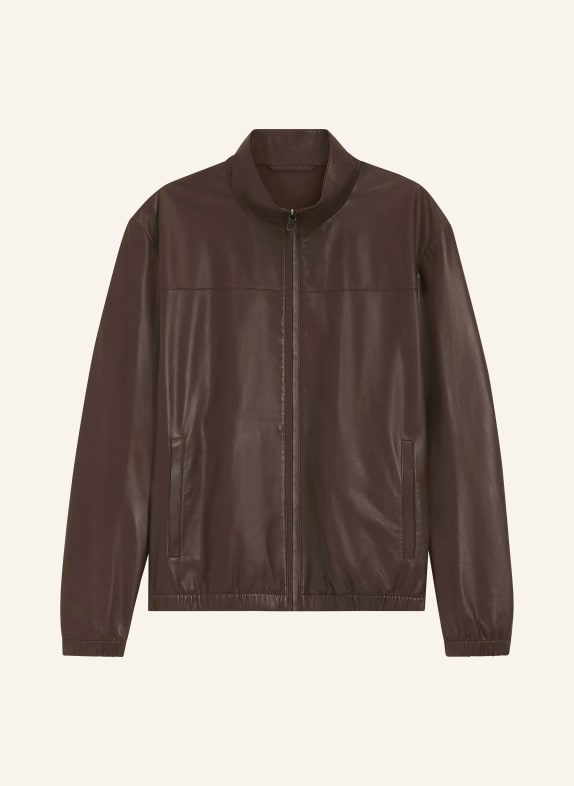 BOSS Lederblouson MOLTA DUNKELBRAUN