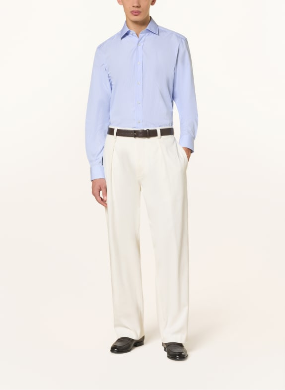 BOSS Cămașă DAVID Slim Fit ALBASTRU DESCHIS / ALB