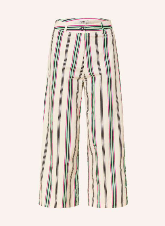 ICHI IHLEANNA 3/4-length pants CREAM / PINK / LIGHT GREEN