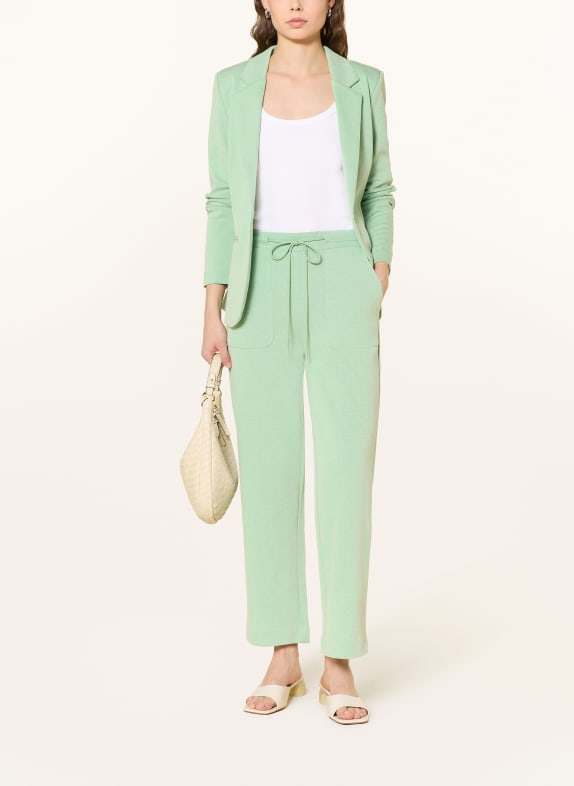 ICHI 7/8-broek IHKATE LICHTGROEN / WIT