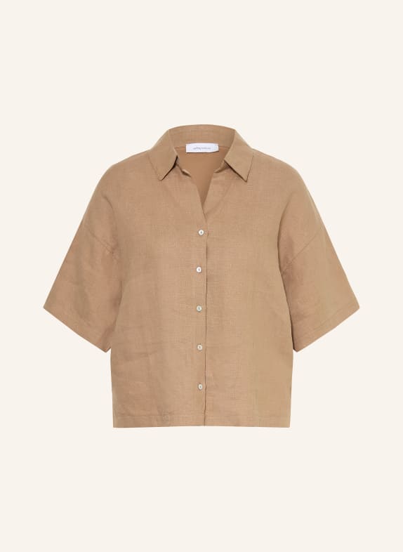 darling harbour Chemise en mélange de matières avec du lin CHOCOLATE