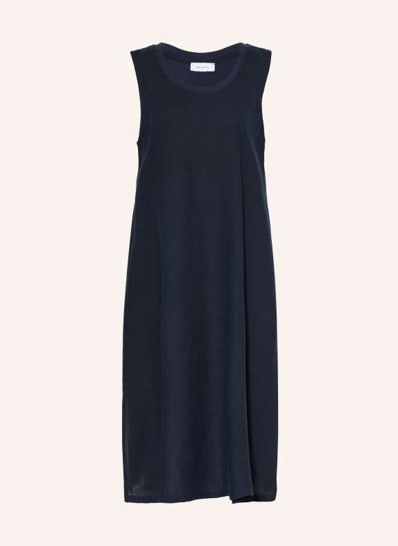 darling harbour Kleid im Materialmix mit Leinen NAVY