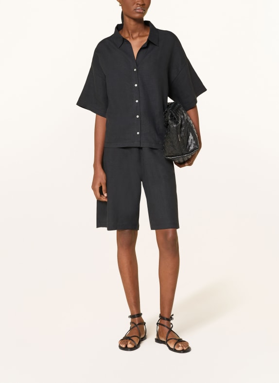 darling harbour Leinen-Bermudas BLACK