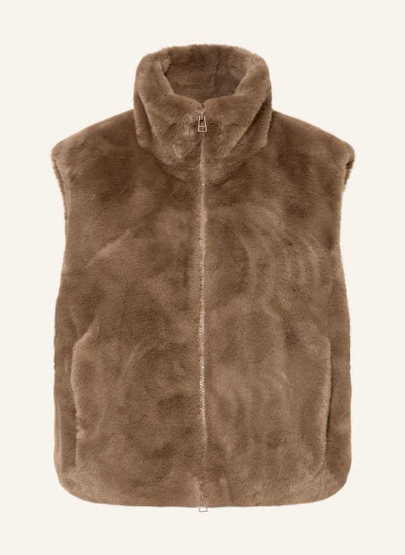 darling harbour Faux fur vest TOFFEE