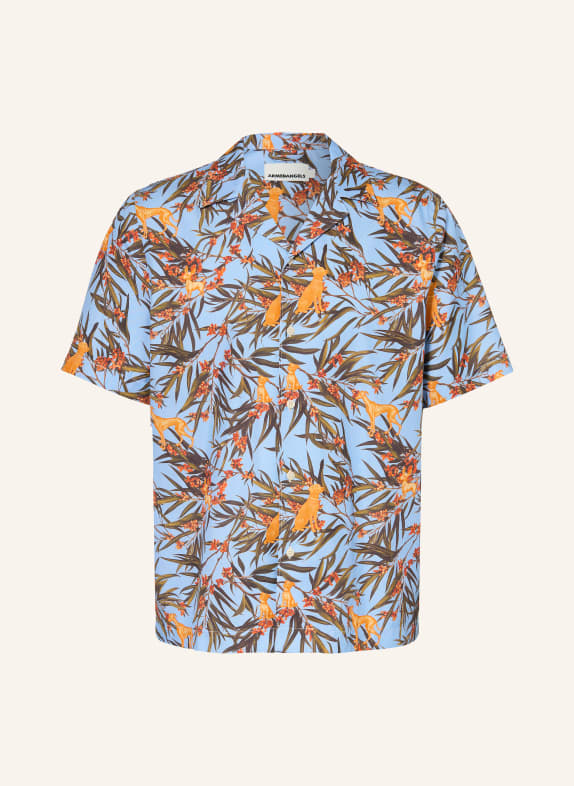 ARMEDANGELS Chemise Resort Comfort Fit en lin BLEU CLAIR / ORANGE / KAKI