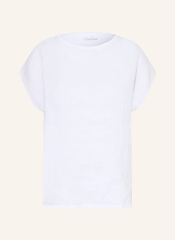 darling harbour T-shirt van gemengd materiaal met linnen WHITE