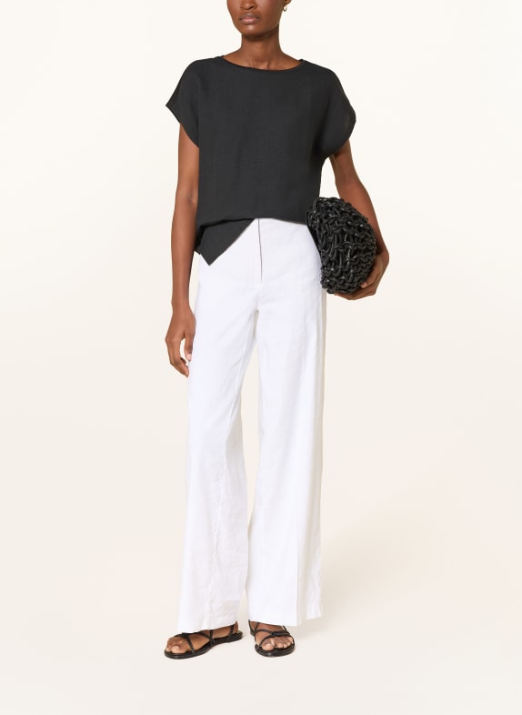 darling harbour T-Shirt im Materialmix mit Leinen BLACK
