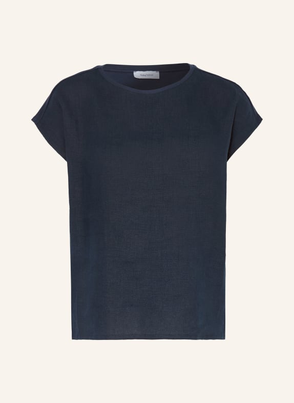 darling harbour T-Shirt im Materialmix mit Leinen NAVY