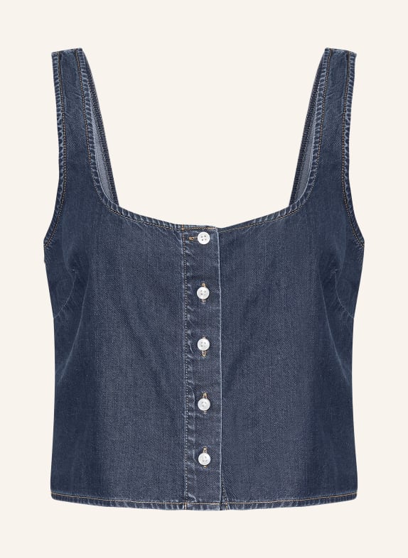 GOOD AMERICAN Blusentop in Jeansoptik DUNKELBLAU