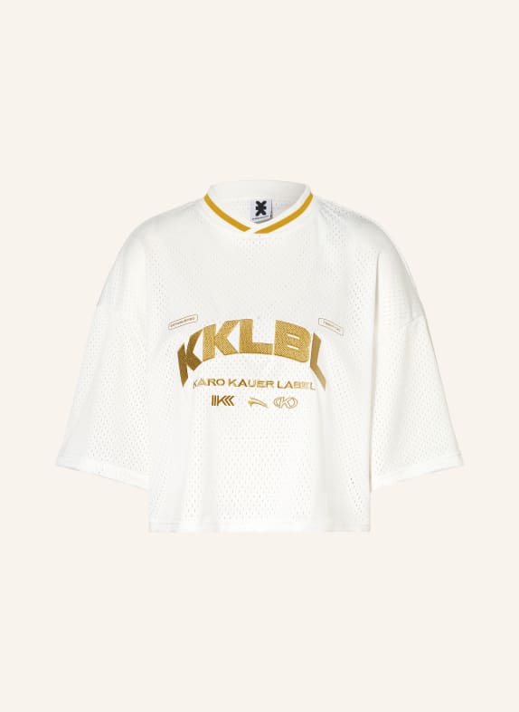 KARO KAUER Cropped-Shirt aus Mesh WEISS / GOLD