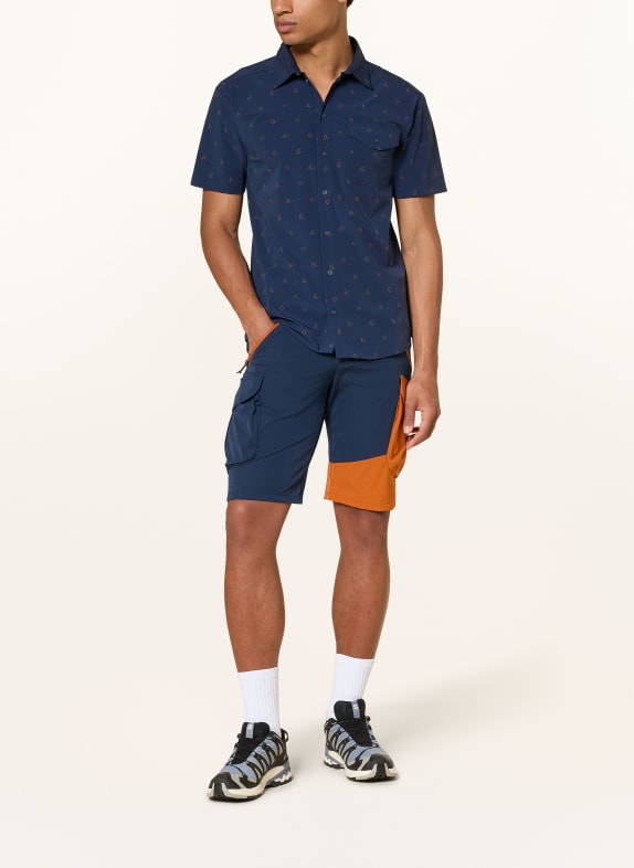 me°ru' Outdoorhemd LAHAN DONKERBLAUW / BRUIN