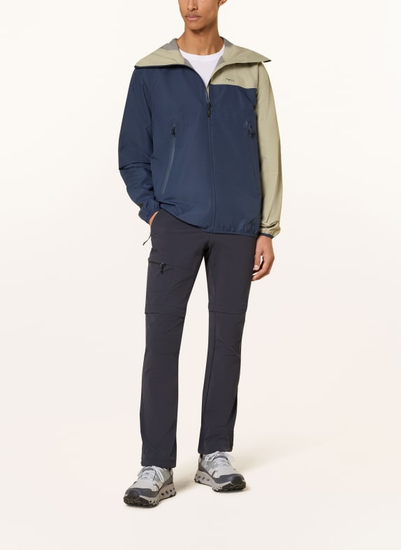 me°ru' Hardshell-jas POKHARA DONKERBLAUW / BEIGE