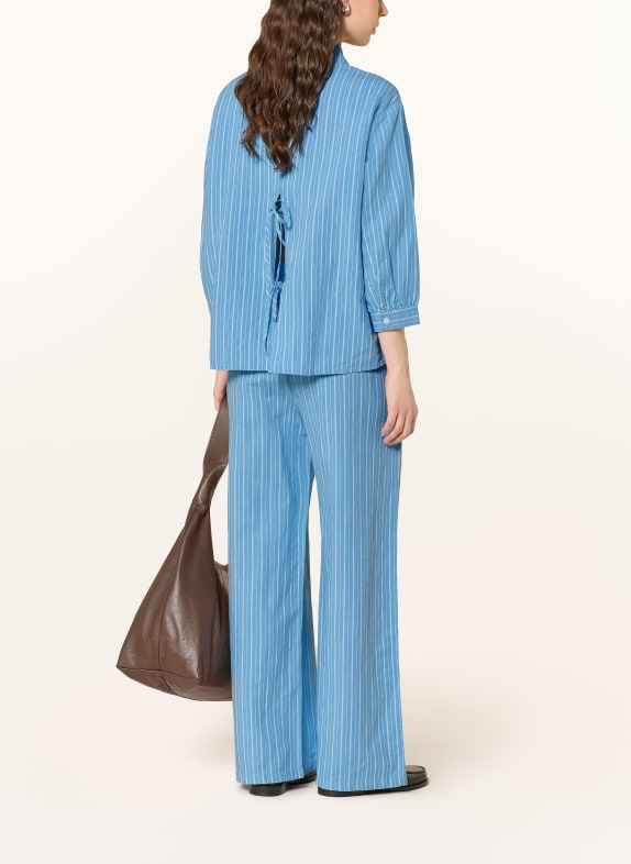 Marc O'Polo DENIM Overhemdblouse met linnen en 3/4-mouwen BLAUW / WIT