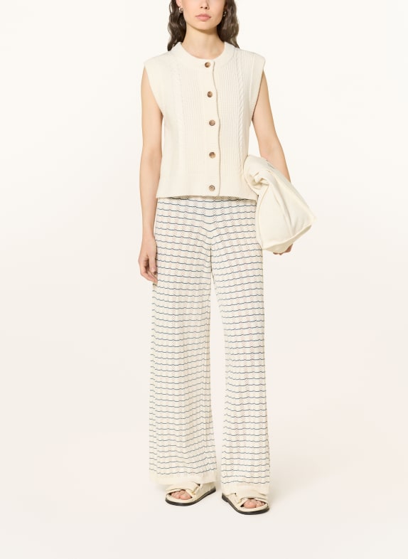 Marc O'Polo DENIM gebreide broek WIT / PETROL
