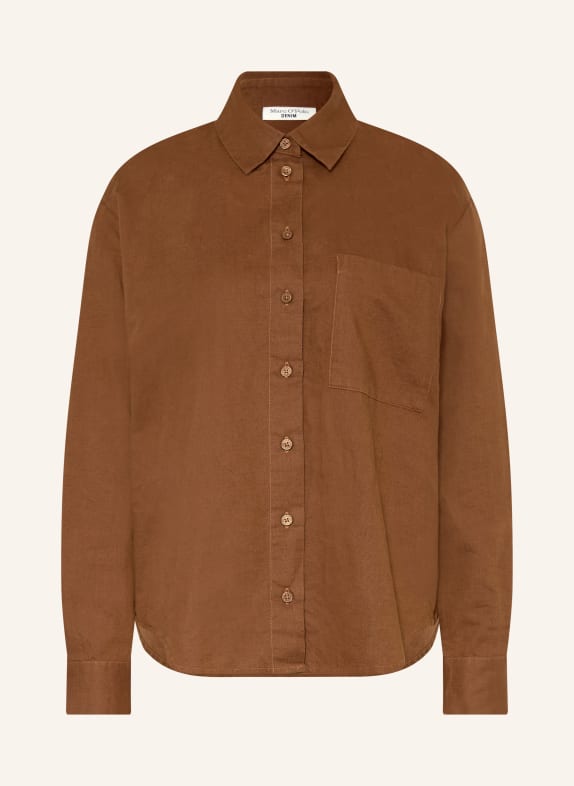 Marc O'Polo DENIM Hemdbluse mit Leinen BRAUN