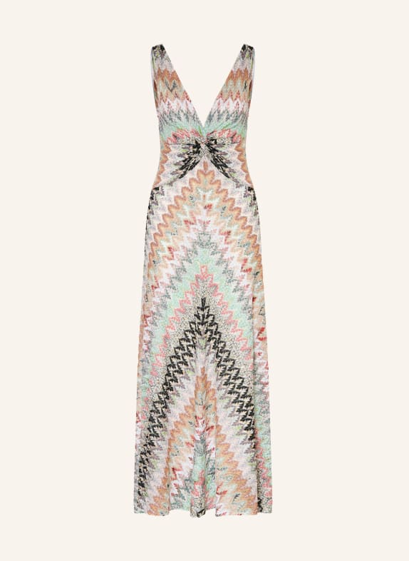 MISSONI Strandkleid mit Glitzergarn WEISS / HELLROT / HELLBLAU