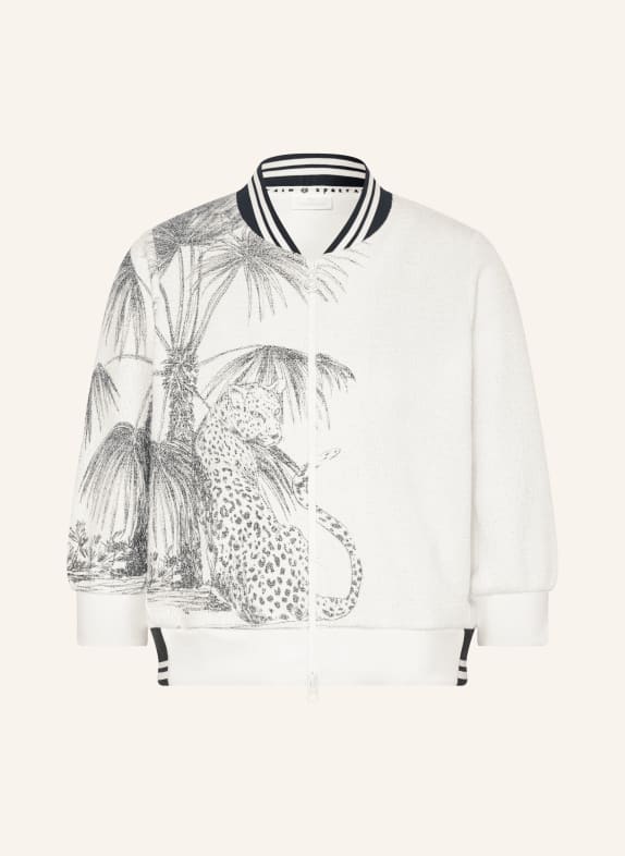 SPORTALM Blouson en mélange de matières, manches 3/4 CRÈME / BLEU FONCÉ