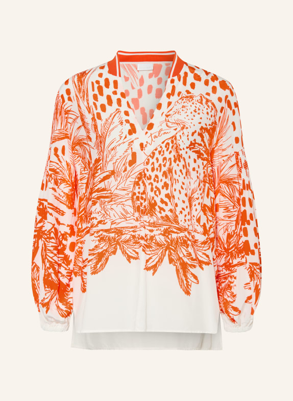 SPORTALM tričko s límečkem NEONOVĚ ORANŽOVÁ / BÍLÁ