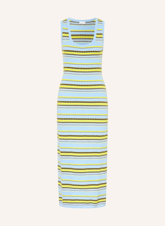 SPORTALM Gebreide jurk LICHTBLAUW / OLIJF / WIT