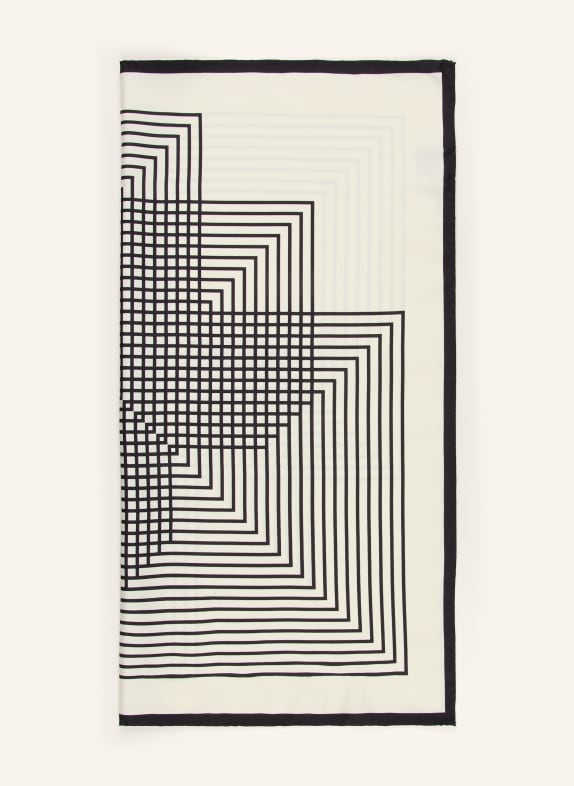 AENEIS jedwabna chustka KREMOWY / CZARNY