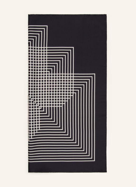 AENEIS jedwabna chustka CZARNY / BIAŁY