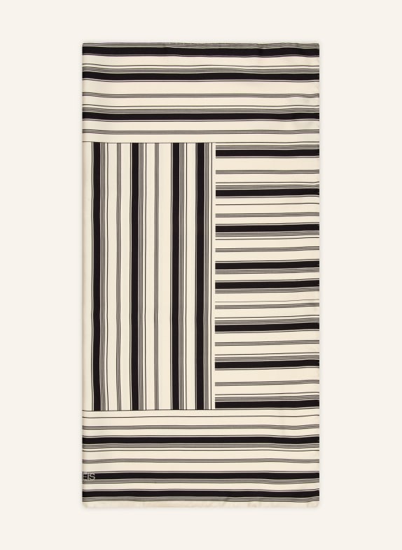 AENEIS jedwabna chustka CZARNY / BEŻOWY