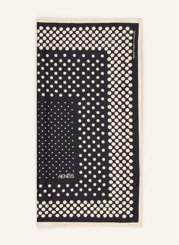 AENEIS jedwabna chustka CZARNY / BEŻOWY