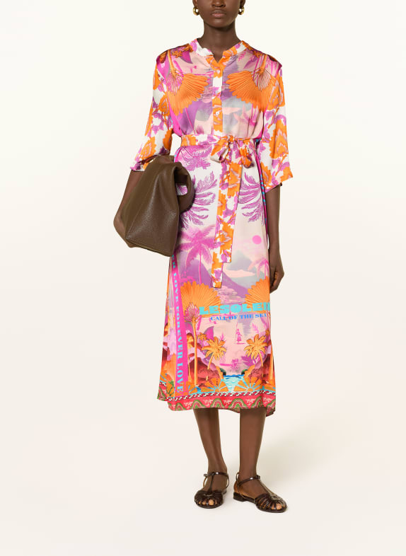 miss goodlife Kleid WEISS / NEONLILA / ORANGE