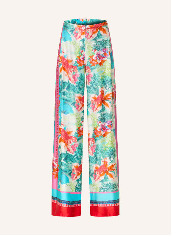 miss goodlife Satin wide-leg pants TURQUOISE / PINK / RED
