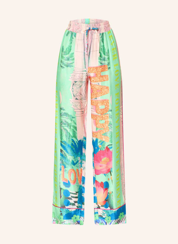 miss goodlife Satin pants LOVE PALACE LIGHT PINK / NEON YELLOW / MINT