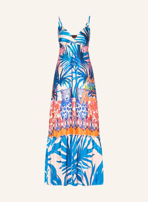 miss goodlife Satinkleid BLAU / CREME / ORANGE