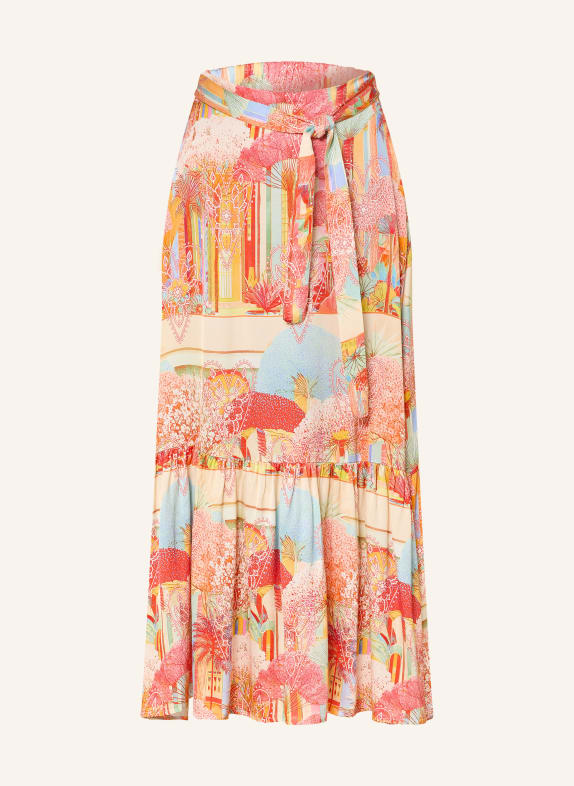 miss goodlife satijnen rok ORANJE / CRÈME / LICHTBLAUW