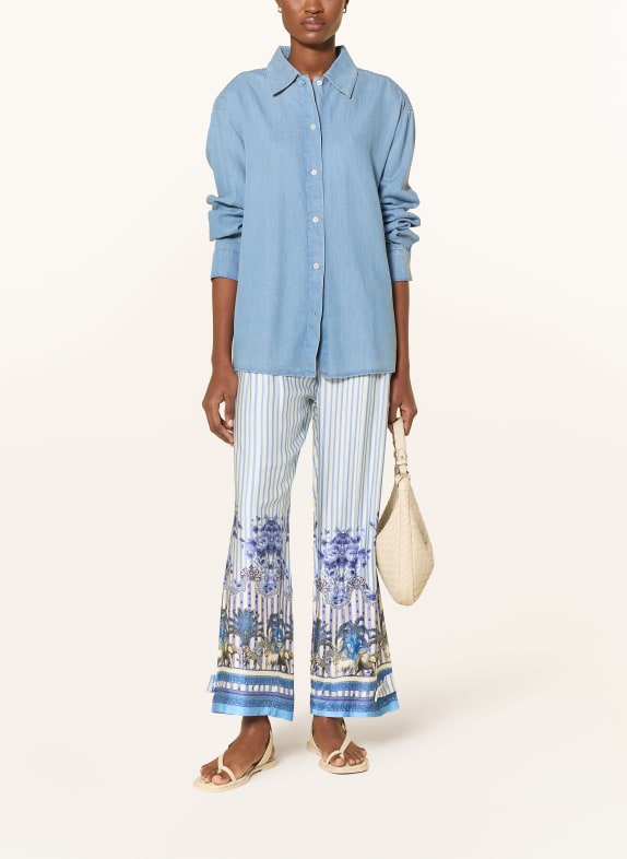 miss goodlife Marlene-broek van satijn BLAUW / PAARS / WIT