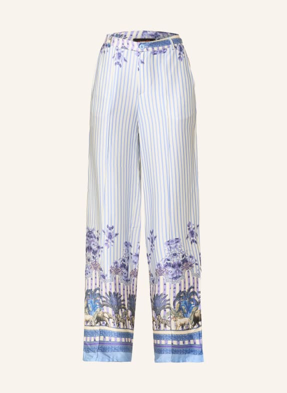 miss goodlife Spodnie z satyny JASNONIEBIESKI / ECRU / LILA