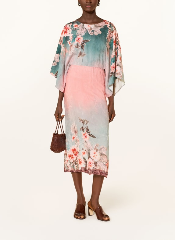 miss goodlife Kleid mit 3/4-Arm PETROL / ROSA / BLAUGRAU