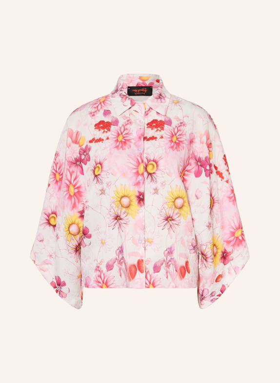 miss goodlife Chemise à manches 3/4 BLANC / ROSE FUCHSIA / JAUNE