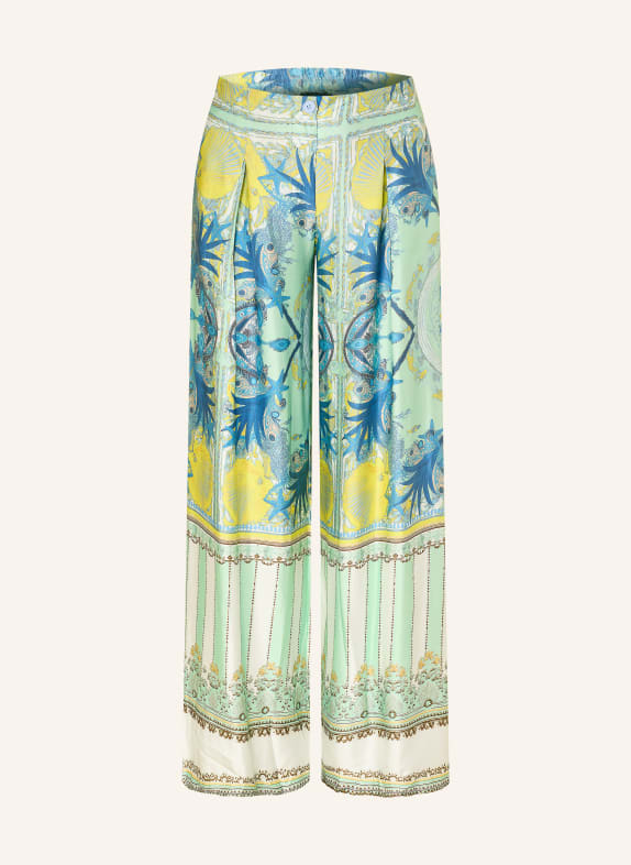 miss goodlife CELESTIEL Satin Marlen Pants MINT / YELLOW / BLUE